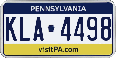 PA license plate KLA4498
