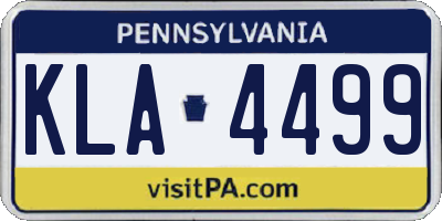 PA license plate KLA4499