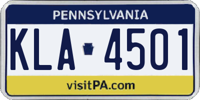 PA license plate KLA4501