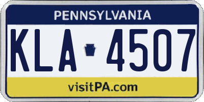 PA license plate KLA4507