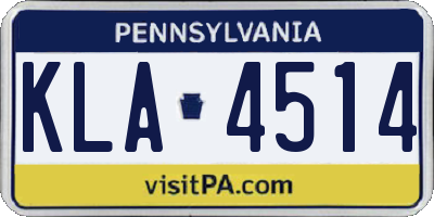 PA license plate KLA4514