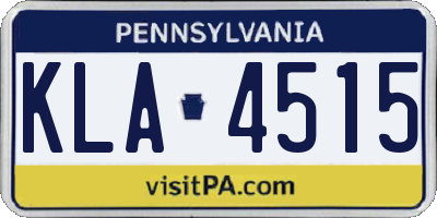 PA license plate KLA4515