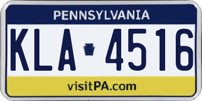 PA license plate KLA4516