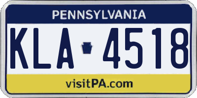 PA license plate KLA4518