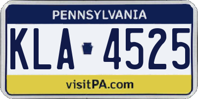 PA license plate KLA4525