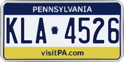 PA license plate KLA4526