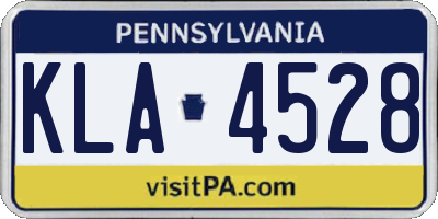 PA license plate KLA4528