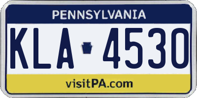 PA license plate KLA4530