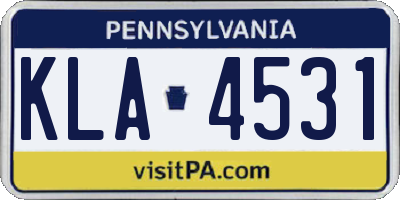 PA license plate KLA4531