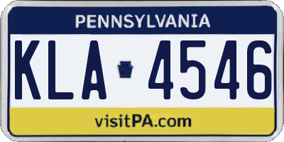 PA license plate KLA4546