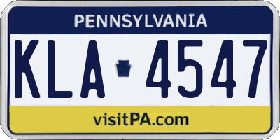 PA license plate KLA4547