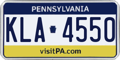 PA license plate KLA4550