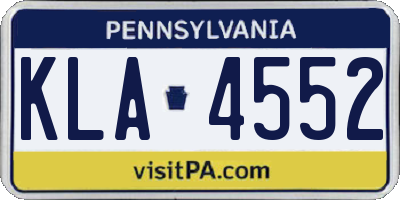 PA license plate KLA4552