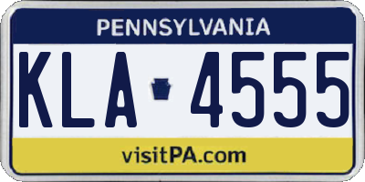 PA license plate KLA4555