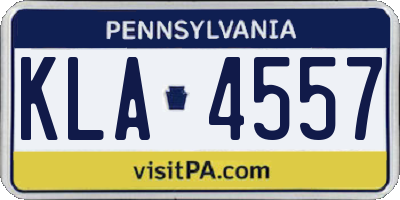 PA license plate KLA4557