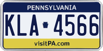 PA license plate KLA4566