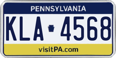 PA license plate KLA4568