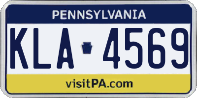 PA license plate KLA4569