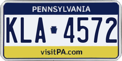 PA license plate KLA4572