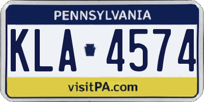 PA license plate KLA4574