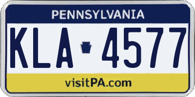 PA license plate KLA4577
