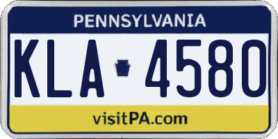 PA license plate KLA4580