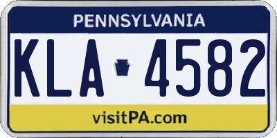 PA license plate KLA4582