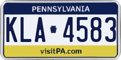 PA license plate KLA4583