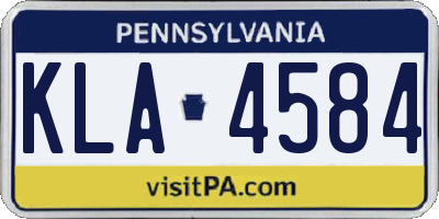 PA license plate KLA4584