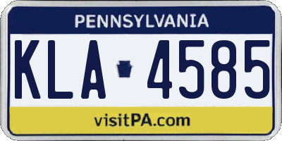 PA license plate KLA4585