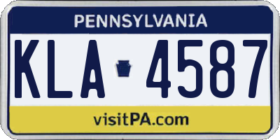 PA license plate KLA4587