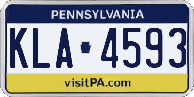 PA license plate KLA4593