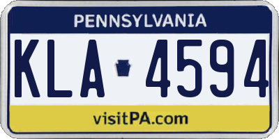 PA license plate KLA4594