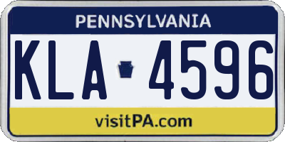 PA license plate KLA4596