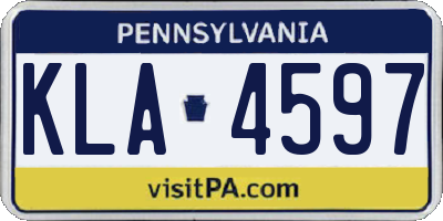 PA license plate KLA4597