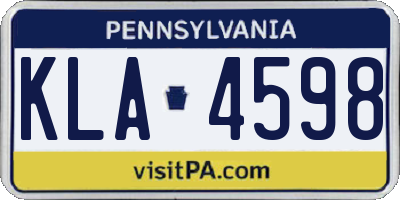 PA license plate KLA4598