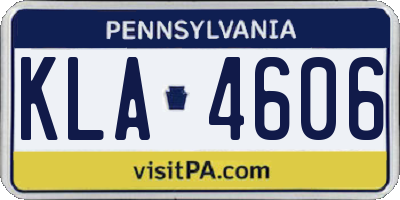 PA license plate KLA4606