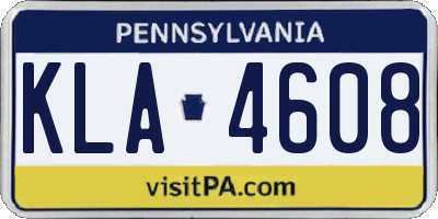 PA license plate KLA4608