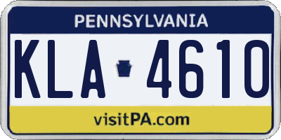 PA license plate KLA4610