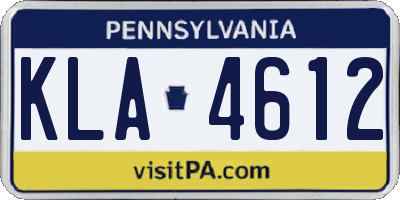 PA license plate KLA4612