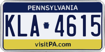 PA license plate KLA4615