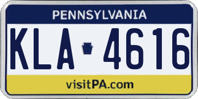 PA license plate KLA4616