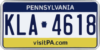 PA license plate KLA4618