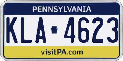 PA license plate KLA4623