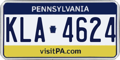 PA license plate KLA4624