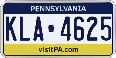 PA license plate KLA4625