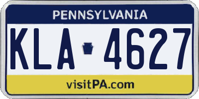 PA license plate KLA4627