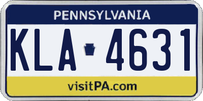 PA license plate KLA4631