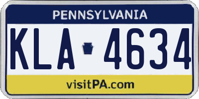 PA license plate KLA4634