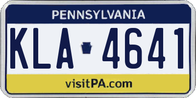 PA license plate KLA4641